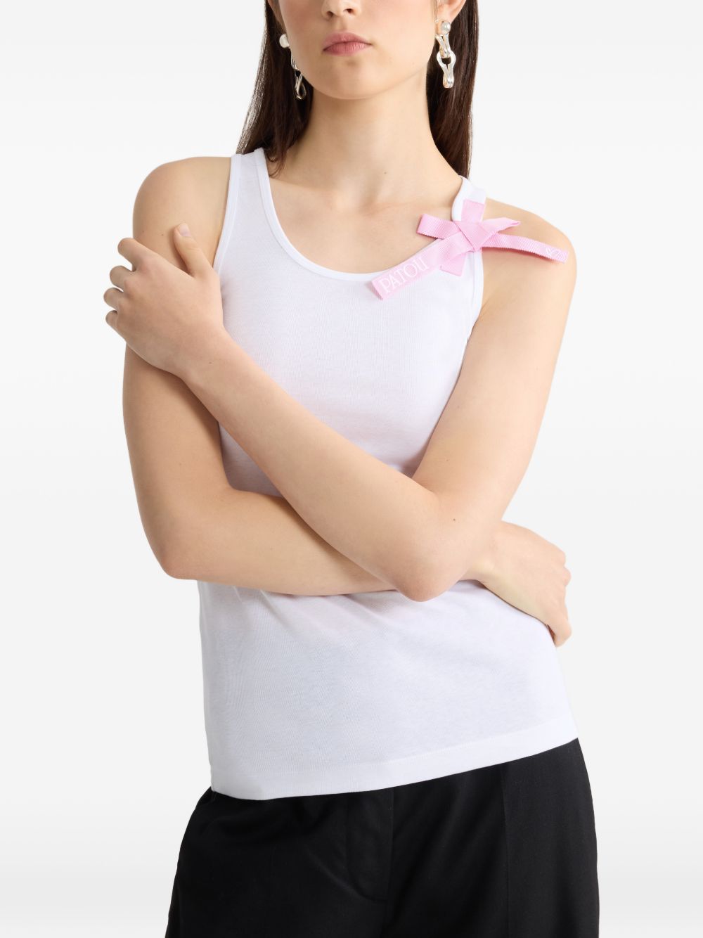 Fitted White Sleeveless Top