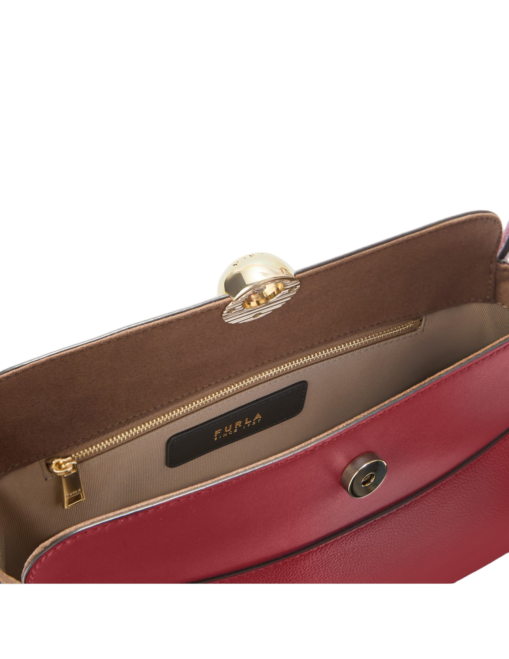 Nicole M Boston Leather Shoulder Bag, Cherry