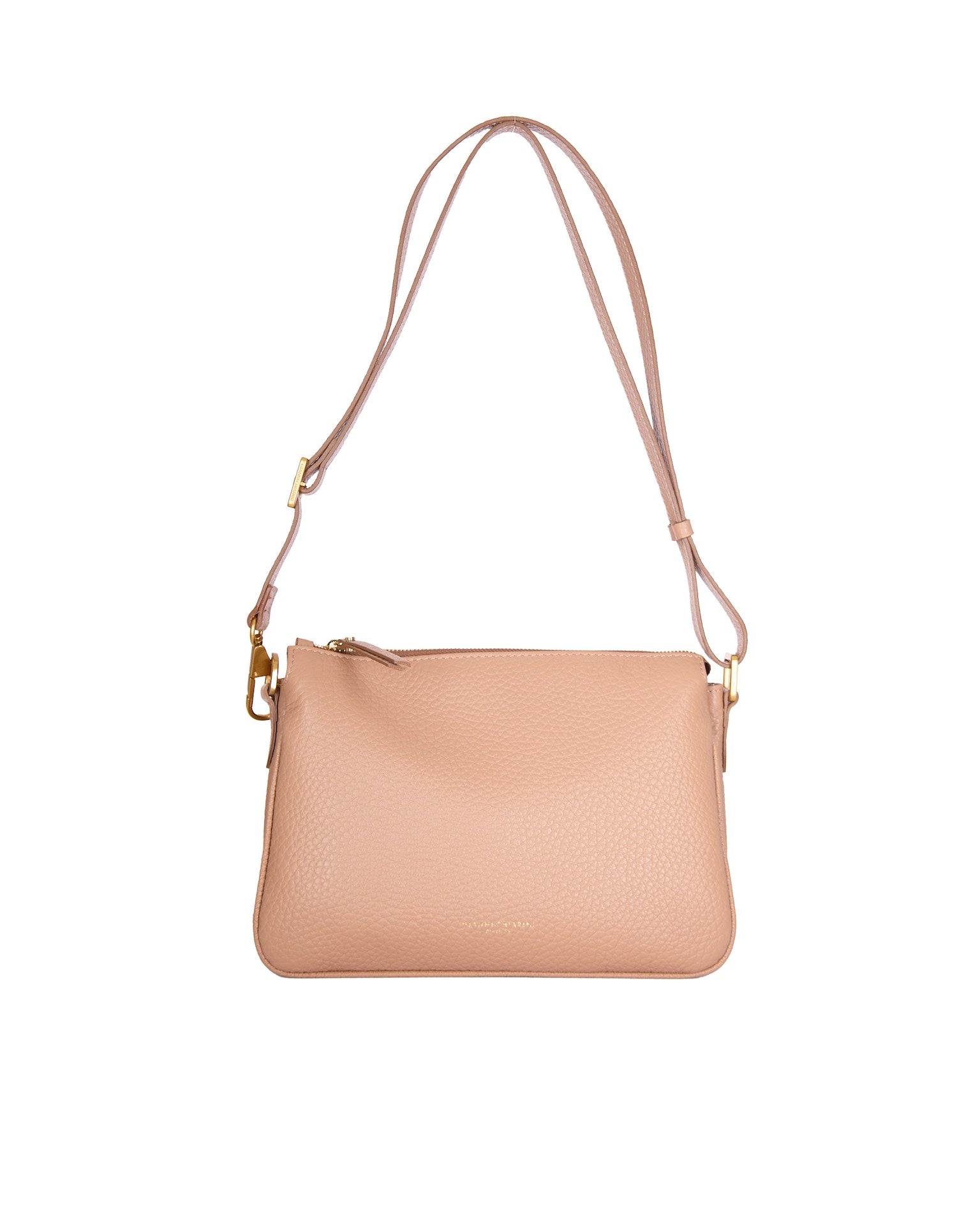 Textured Leather Shoulder Bag with Adjustable Strap
