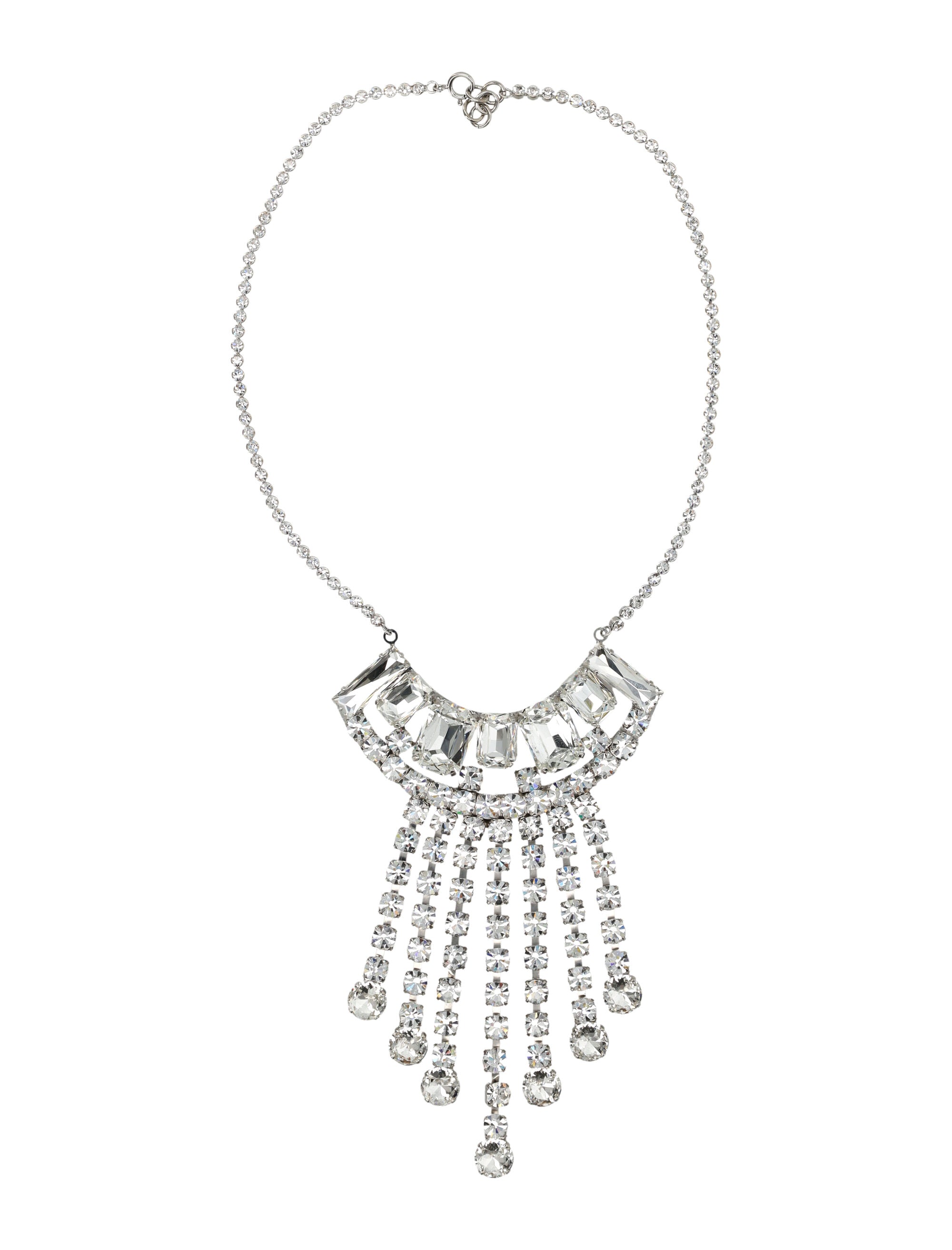 Cascading Strass Necklace With Adjustable Chain