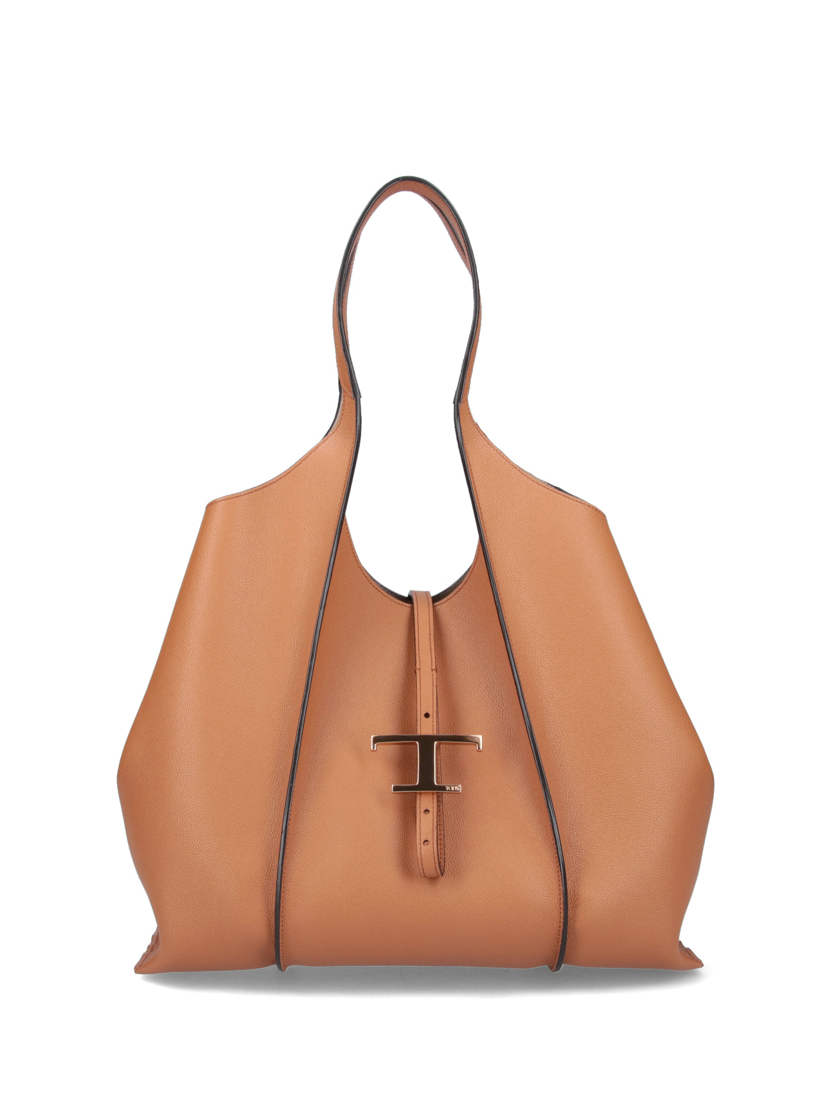 Spacious Hammered Calf Leather Tote Bag