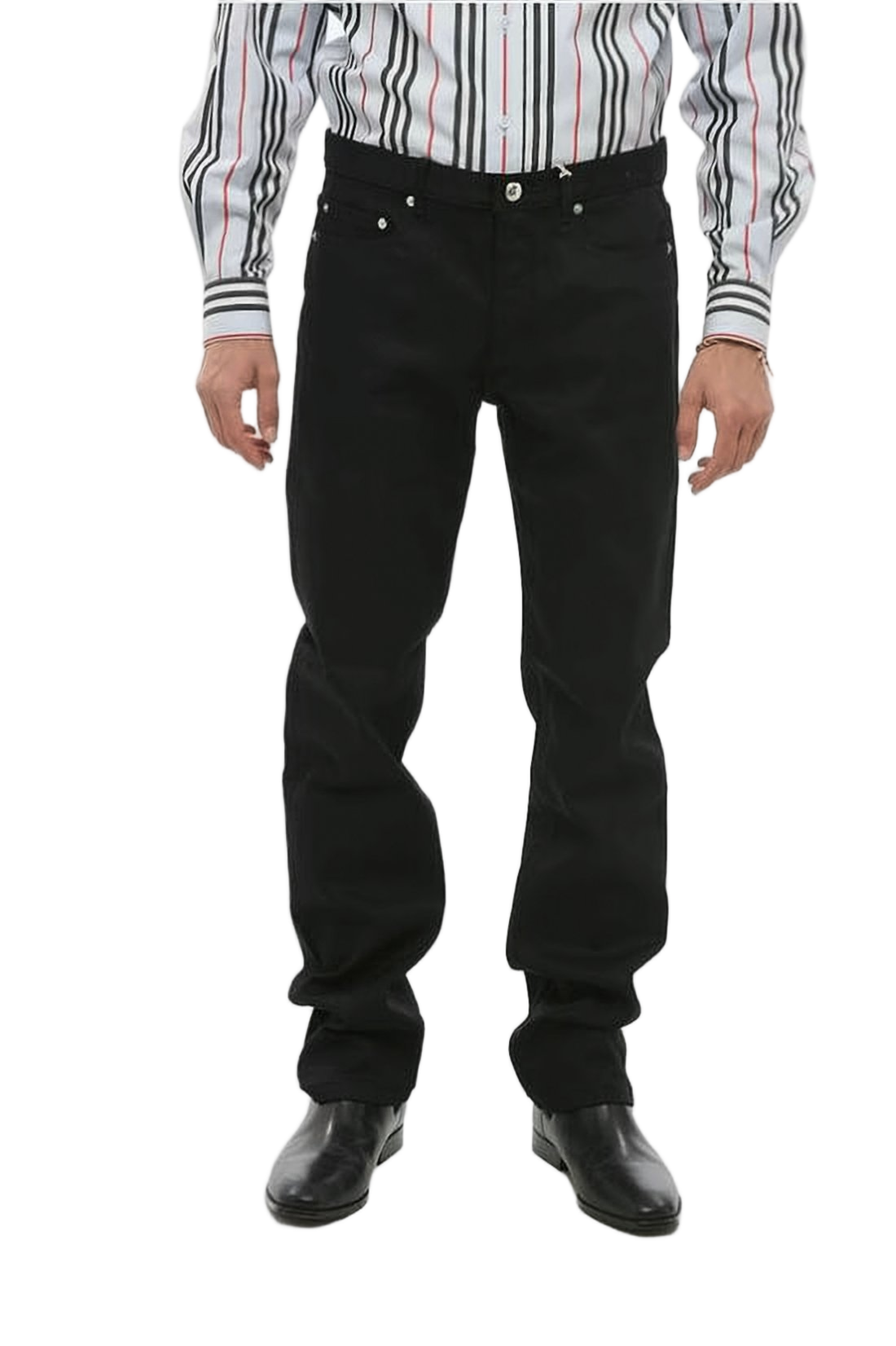 Classic Straight-Leg Black Denim Pants