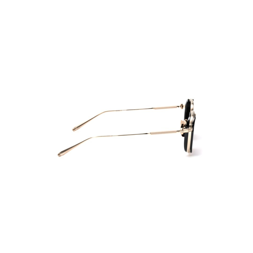 Aks-513 Geometric Frame Sunglasses with Gold-tone Metal