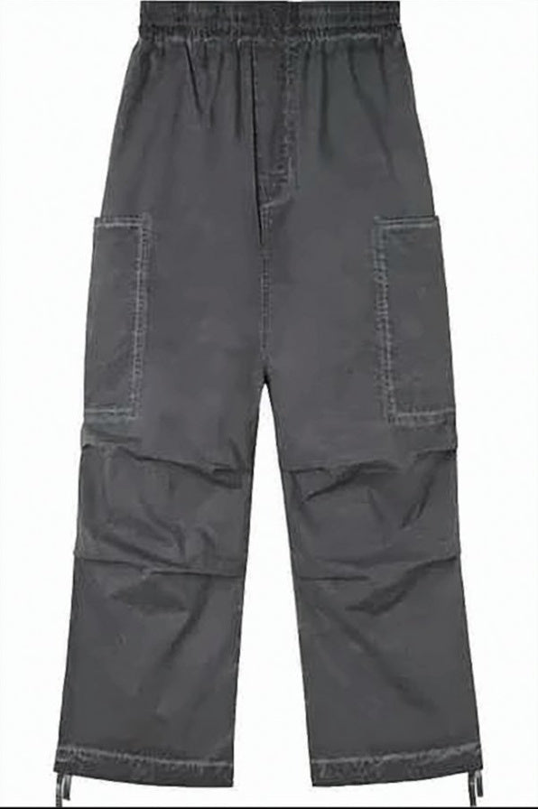 Relaxed Fit Grey Straight Pants