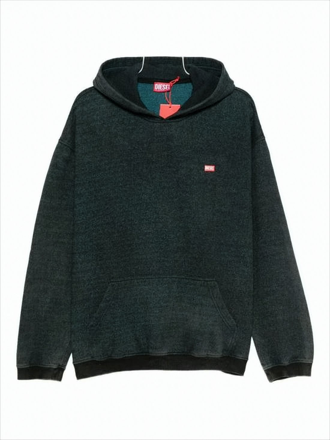 Relaxed-Fit Black Hoodie with Textured Fabric
