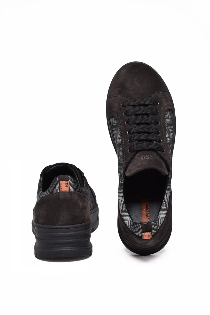 Fabric and Suede Sneakers - Black