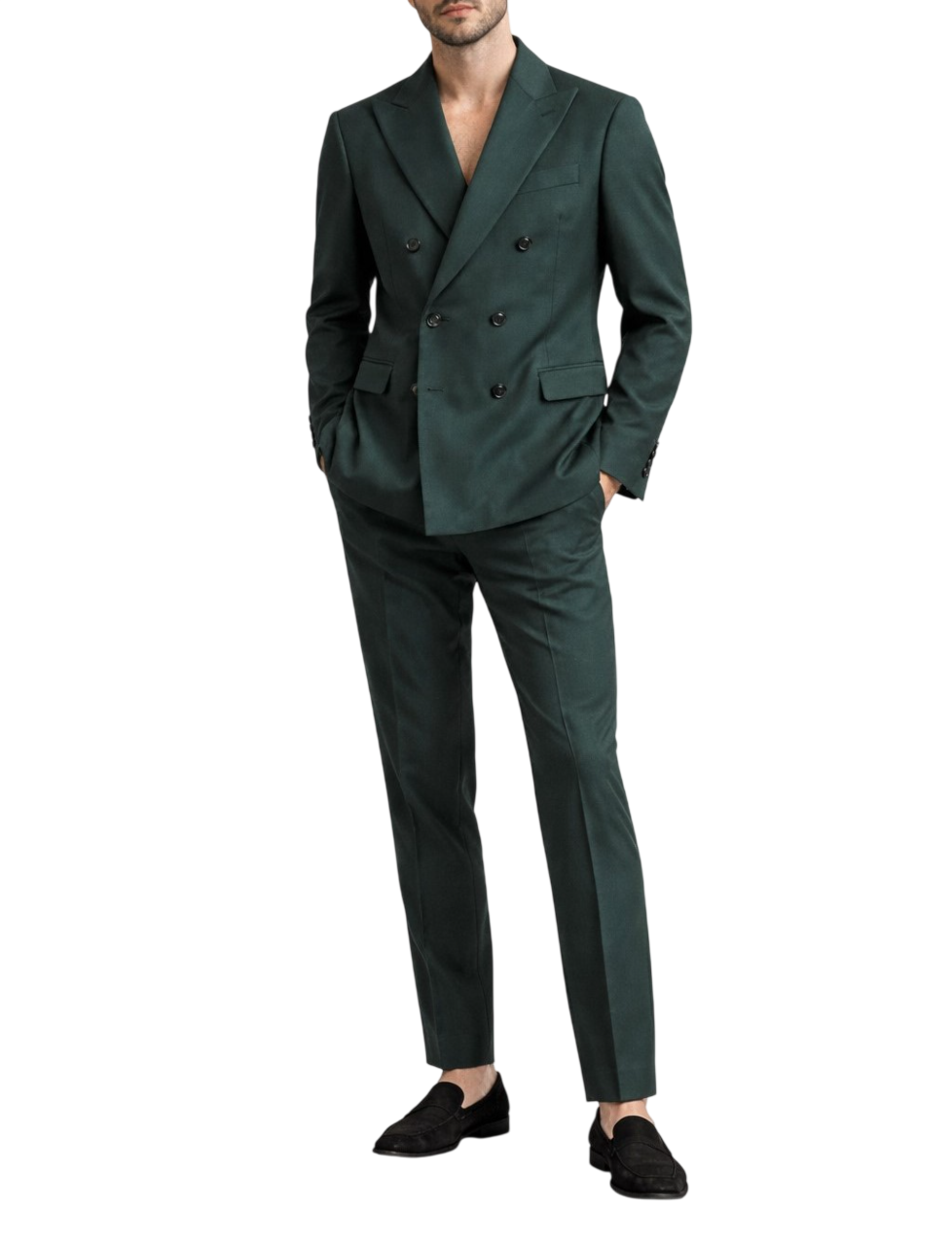 Green Double Breasted Tailored Suit