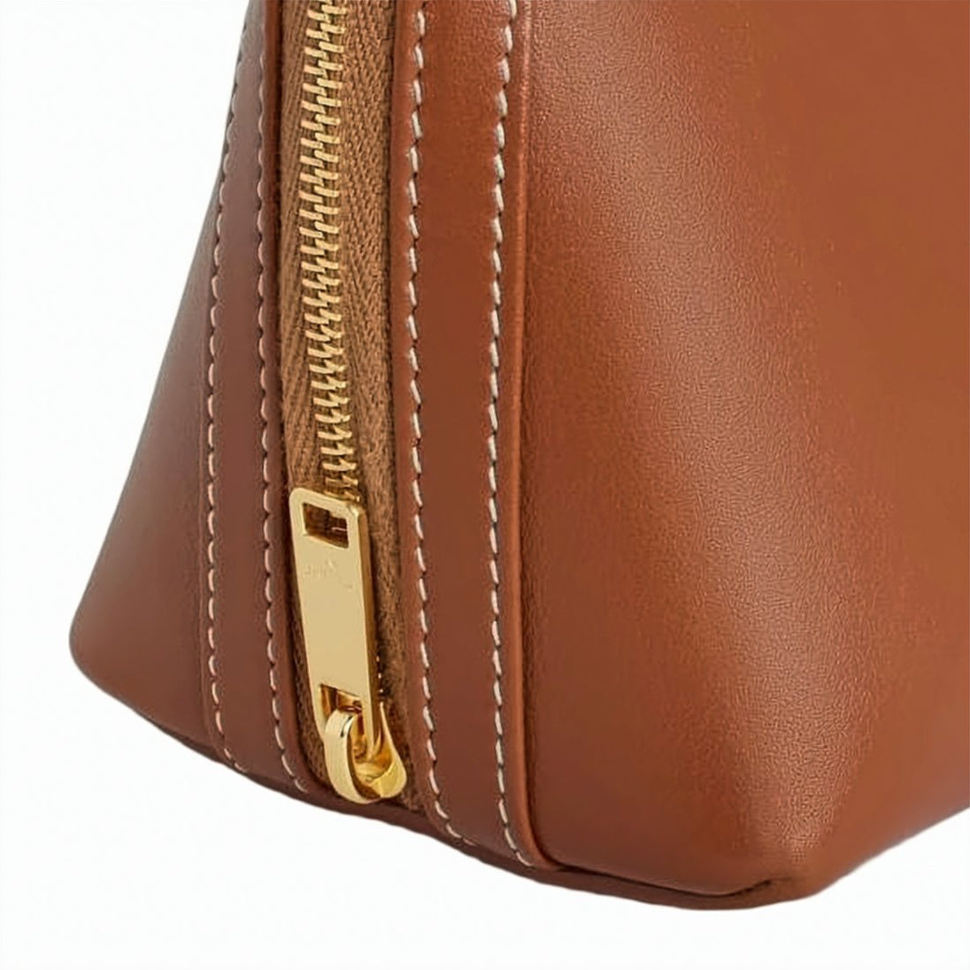 Rectangular Calf Leather Crossbody Bag with Gold-tone Hardware