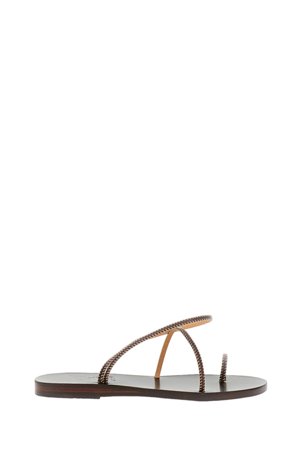 Brown Eleftheria Stitch Leather Sandals