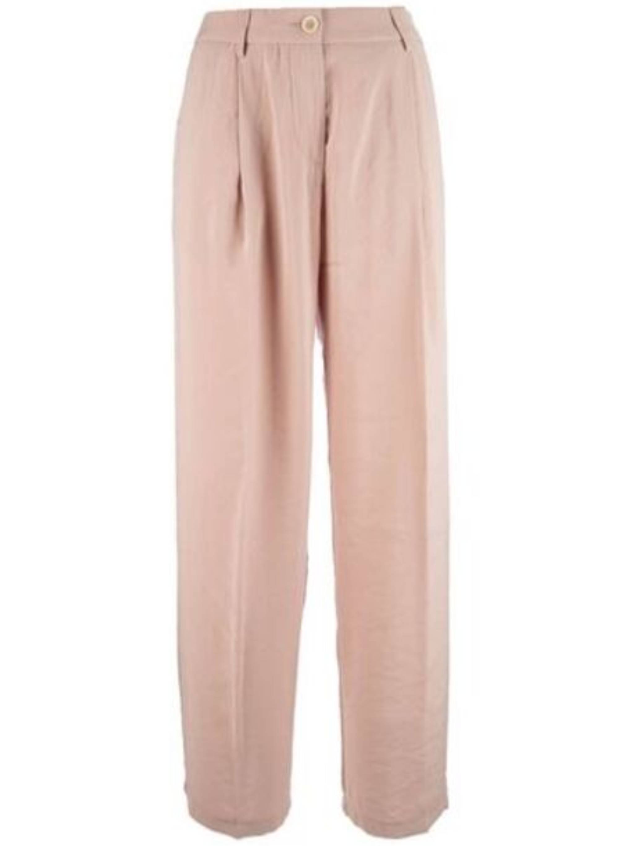 Wide-Leg Trousers with High Waist and Pleated Front