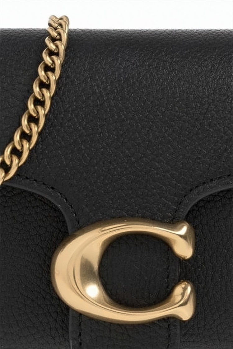 Pebbled Texture Crossbody Bag with Gold-tone Clasp