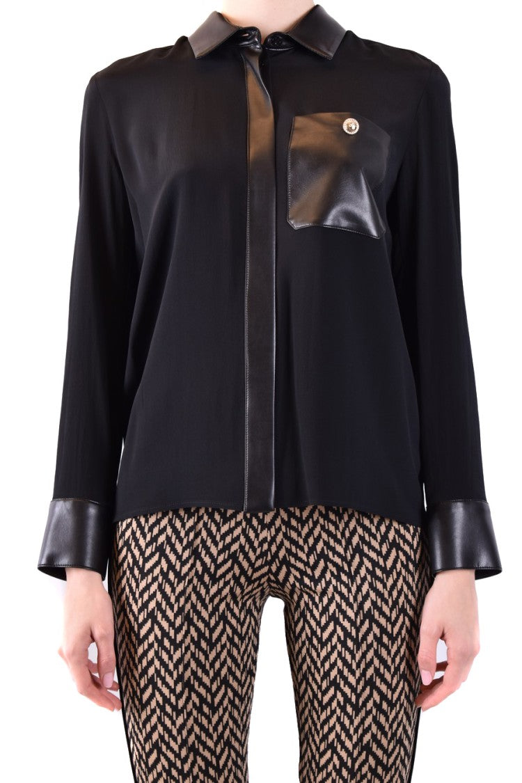 Silk-Blend Shirt With Leather Accents And Timeless Design