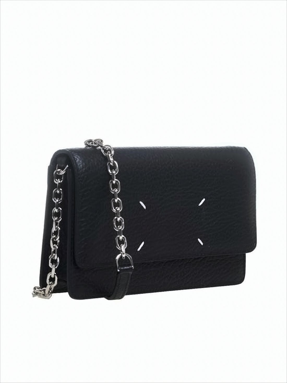 Rectangular Crossbody Wallet with Silver-tone Chain