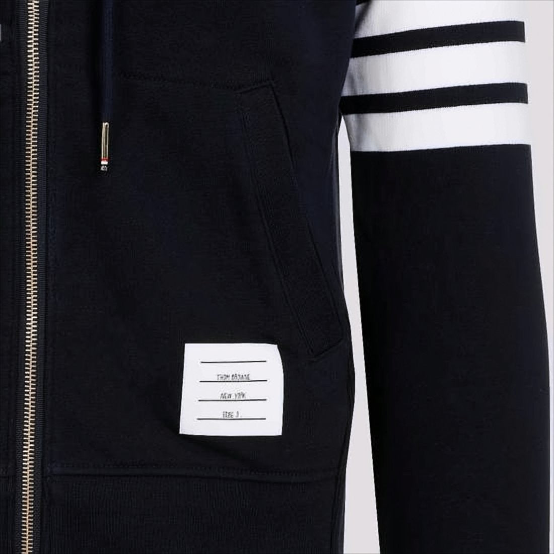 Hooded Sweatshirt with Zip-Up Front and Iconic Stripes