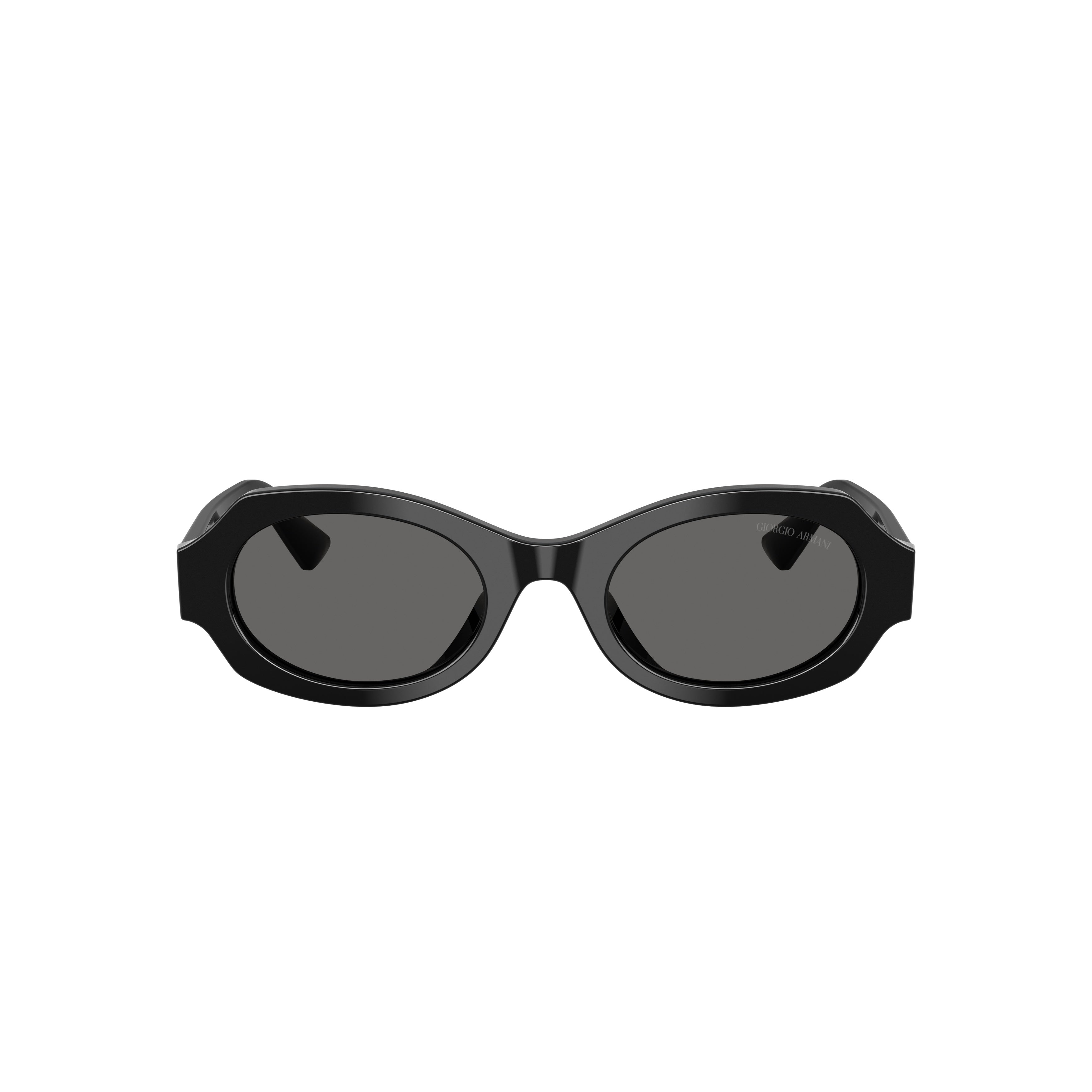0ar8245hu Oval Black Acetate Sunglasses with Dark-Tinted Lenses
