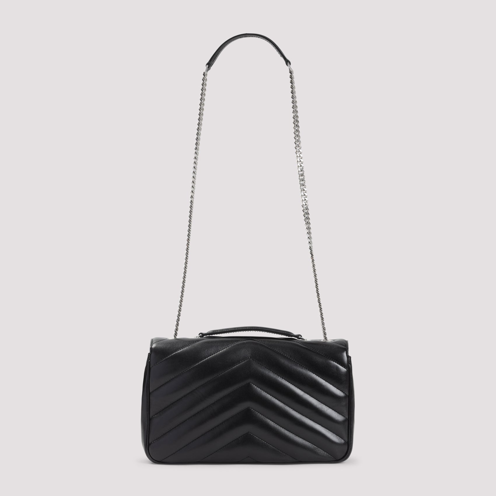 Matelassé Black Lamb Leather Shoulder Bag