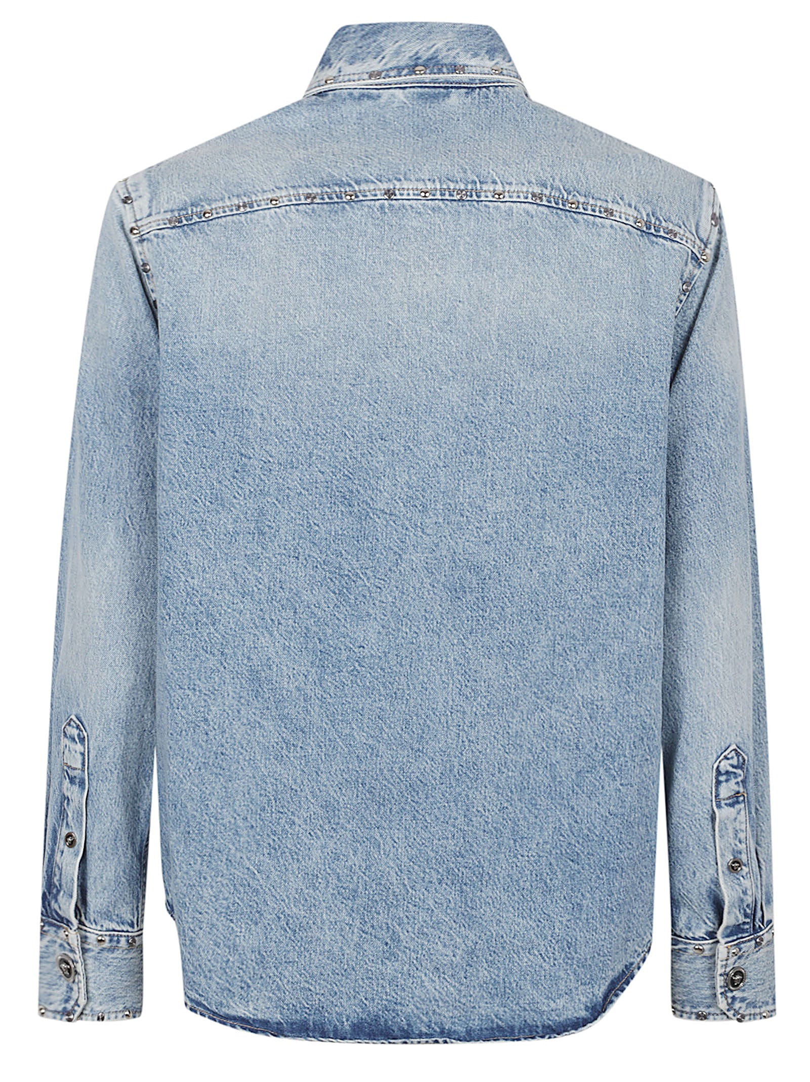 Classic Denim Shirt With Buttoned Cuffs