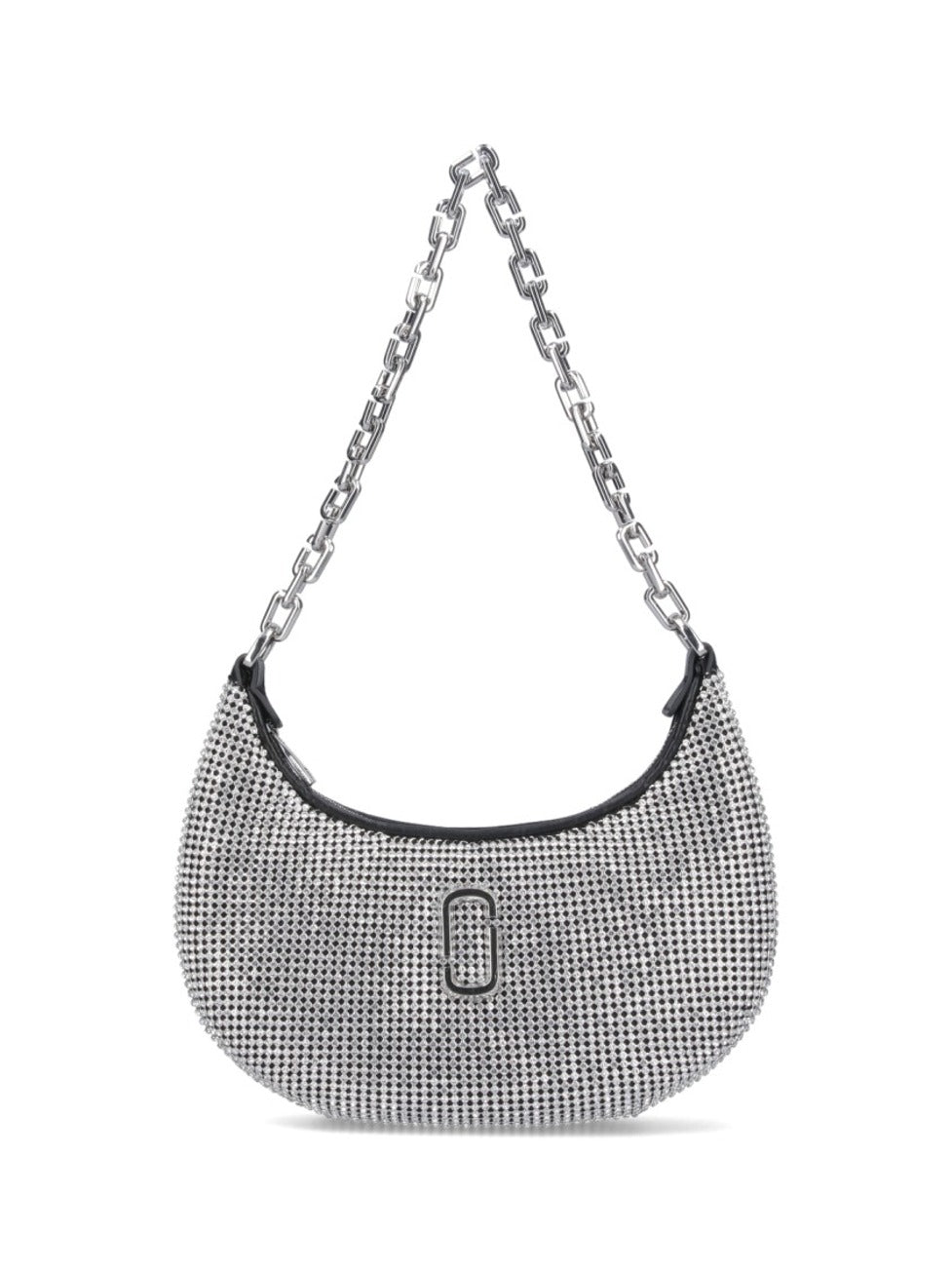 Rhinestone Small Curve' Shoulder Bag – Silver