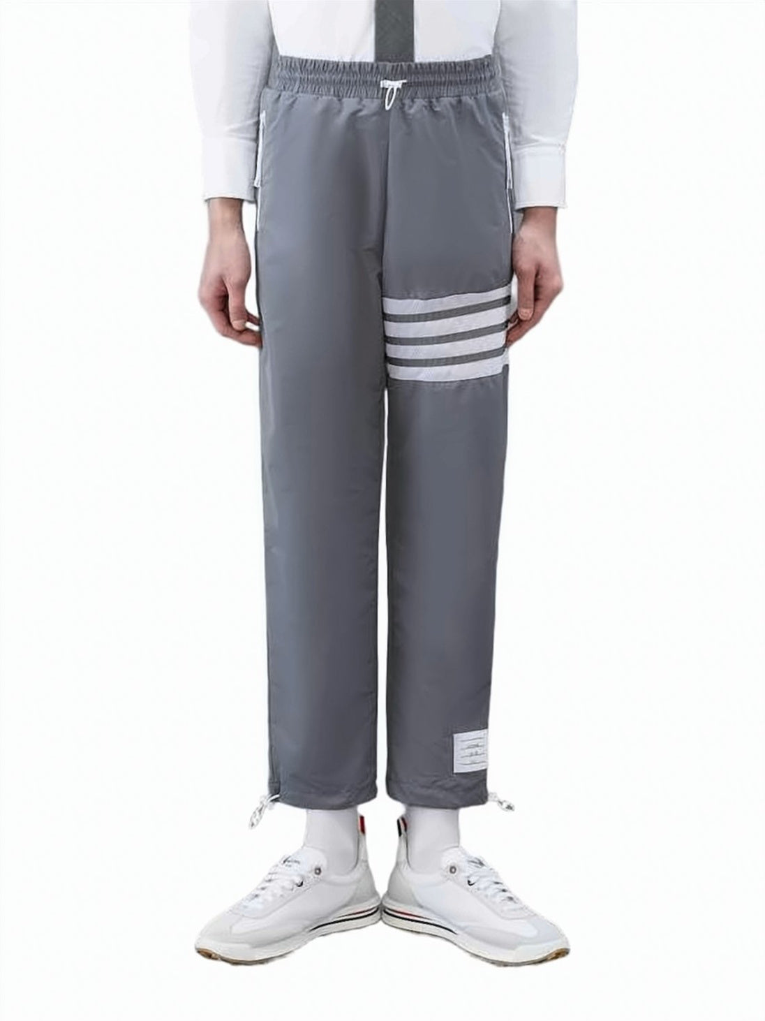 Relaxed Fit Grey Pants with Adjustable Features