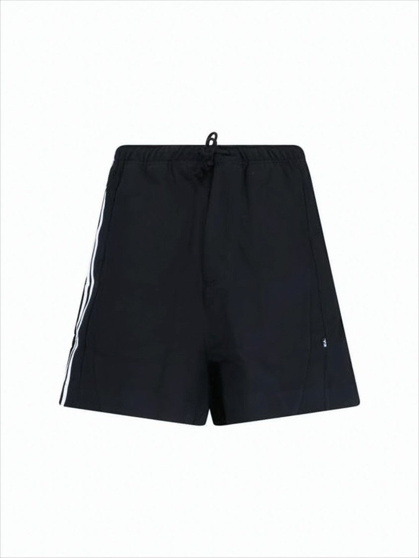 Minimalist Black Shorts with Vertical Stripe Detail