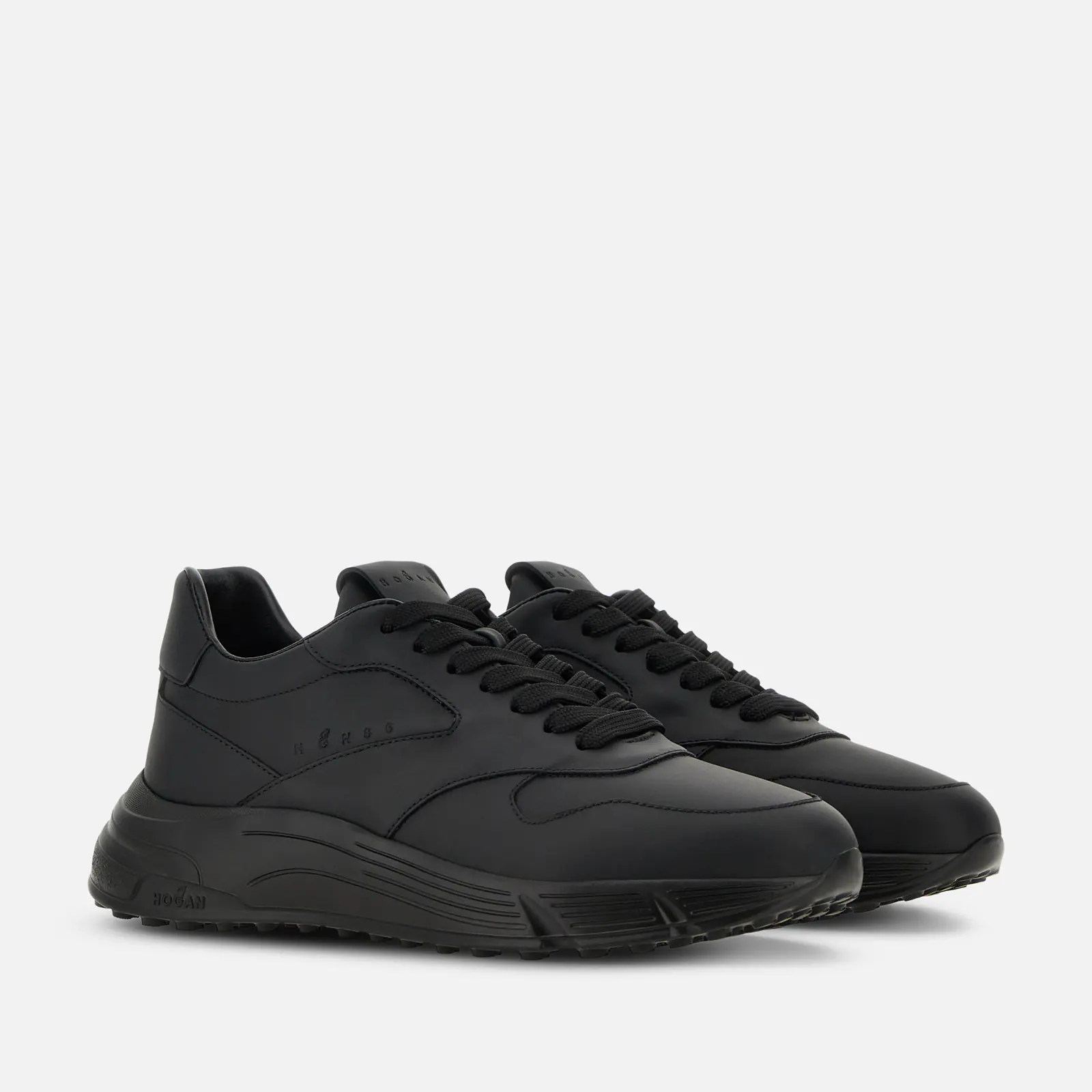 Hyperlight + Timbr Black Calfskin Lace-Up Sneakers