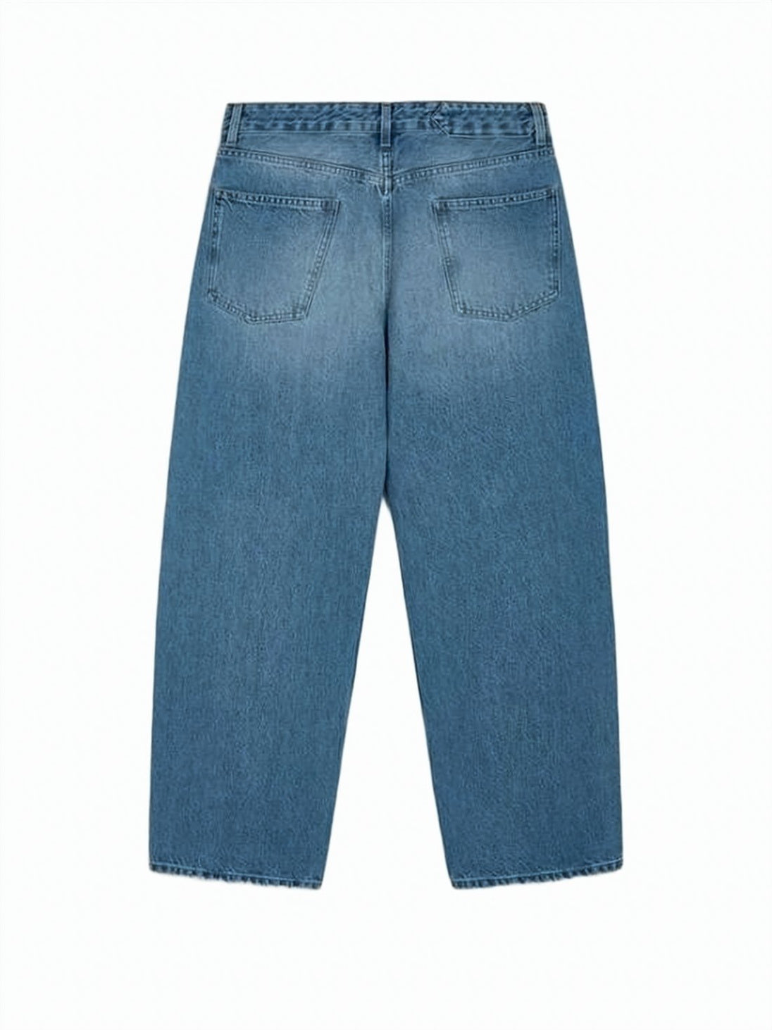 Mid-Blue Denim Pants with Classic Five-Pocket Design