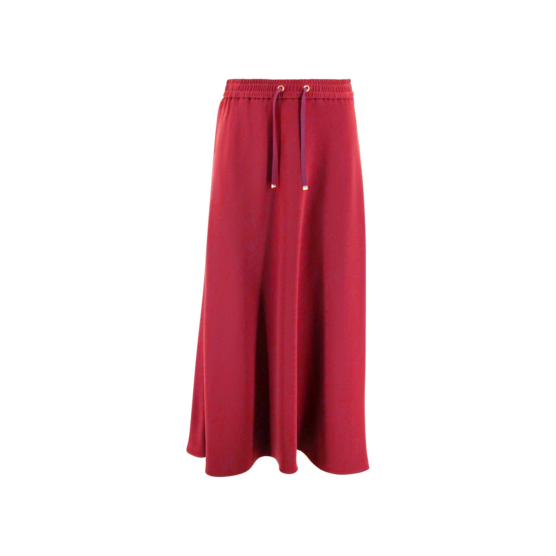 Elastic Waist Midi Skirt