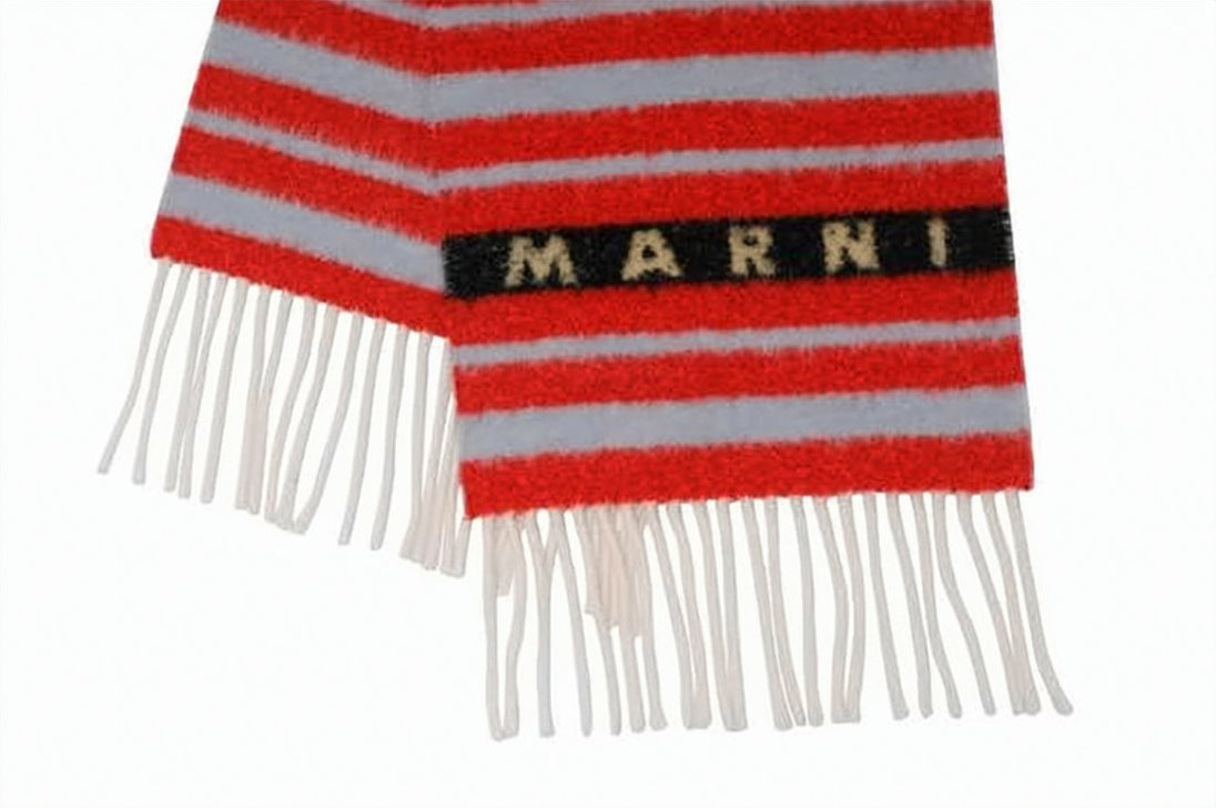 Horizontal Striped Alpaca Blend Scarf