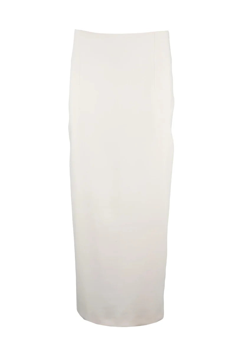 White Pencil Midi Skirt