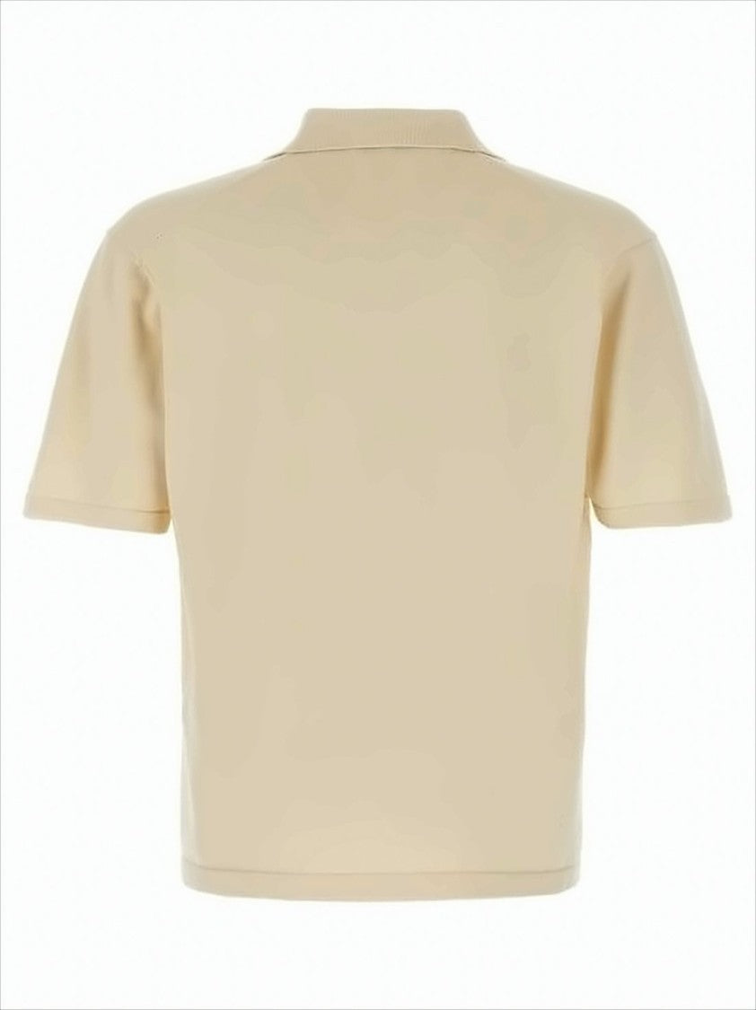 Short-Sleeved Knit Polo Shirt With Classic Collar And Textured Finish