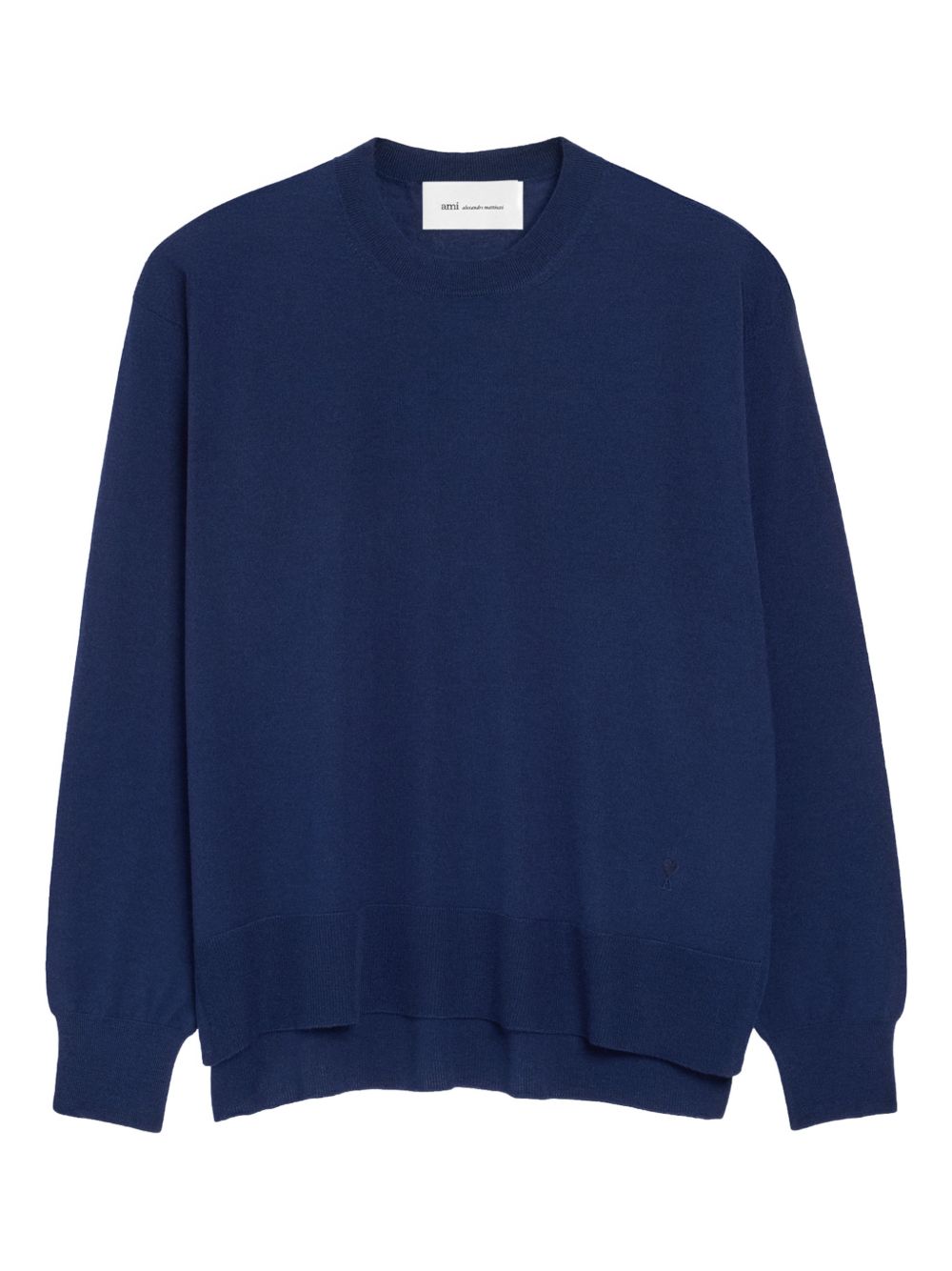 Ink Blue Ribbed Knit Sweatshirt