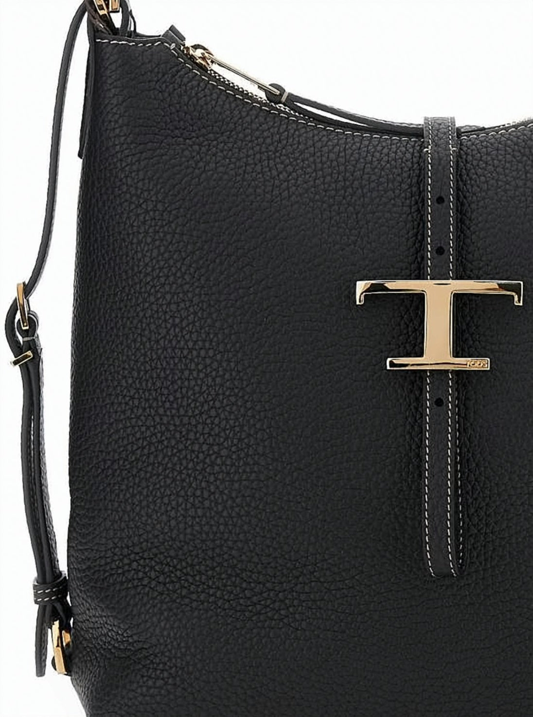 Structured Pebbled Leather Small Shoulder Bag