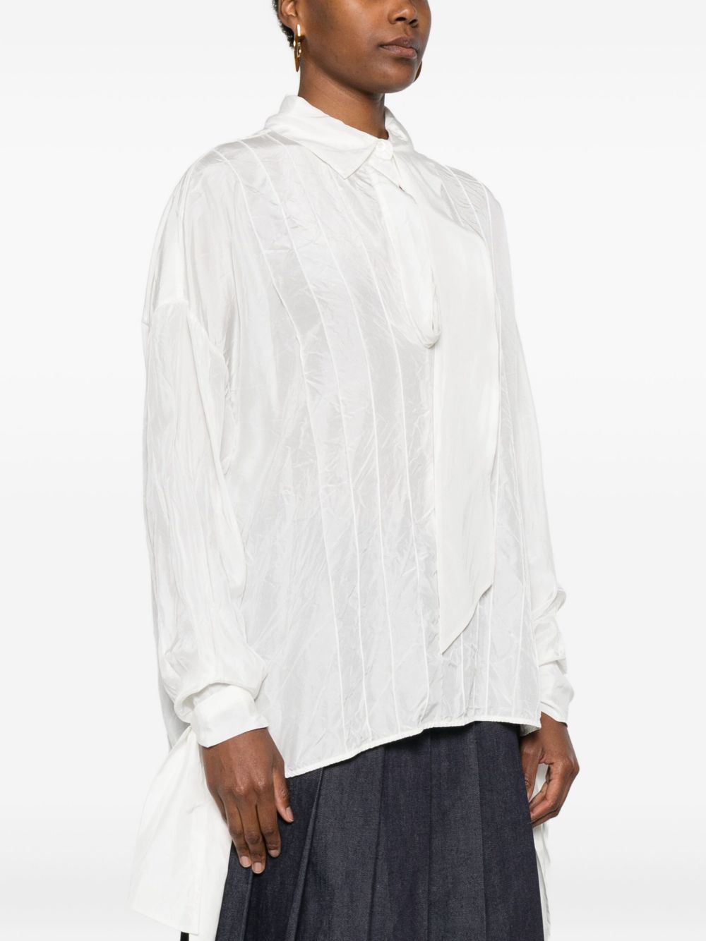 Silk Blouse with Tie Neck