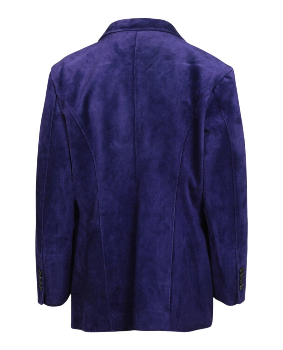 Notched Lapel Silk Blazer