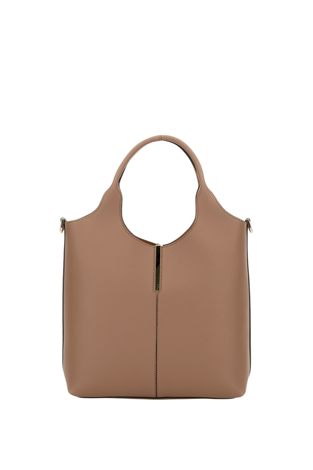 Beige Calfskin Shoulder Bag