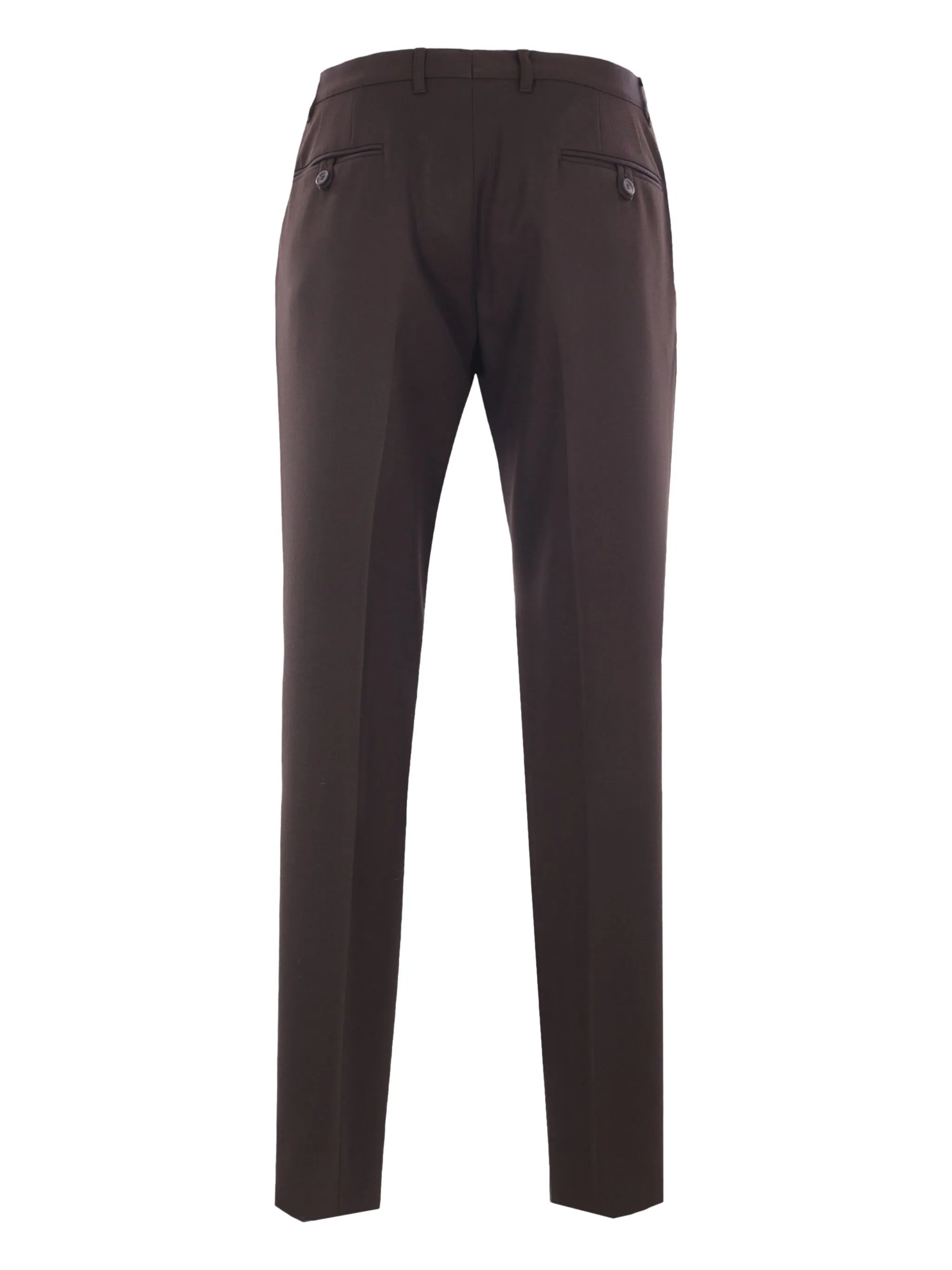 Brown Pantalone Slim Fit Tailored Trousers