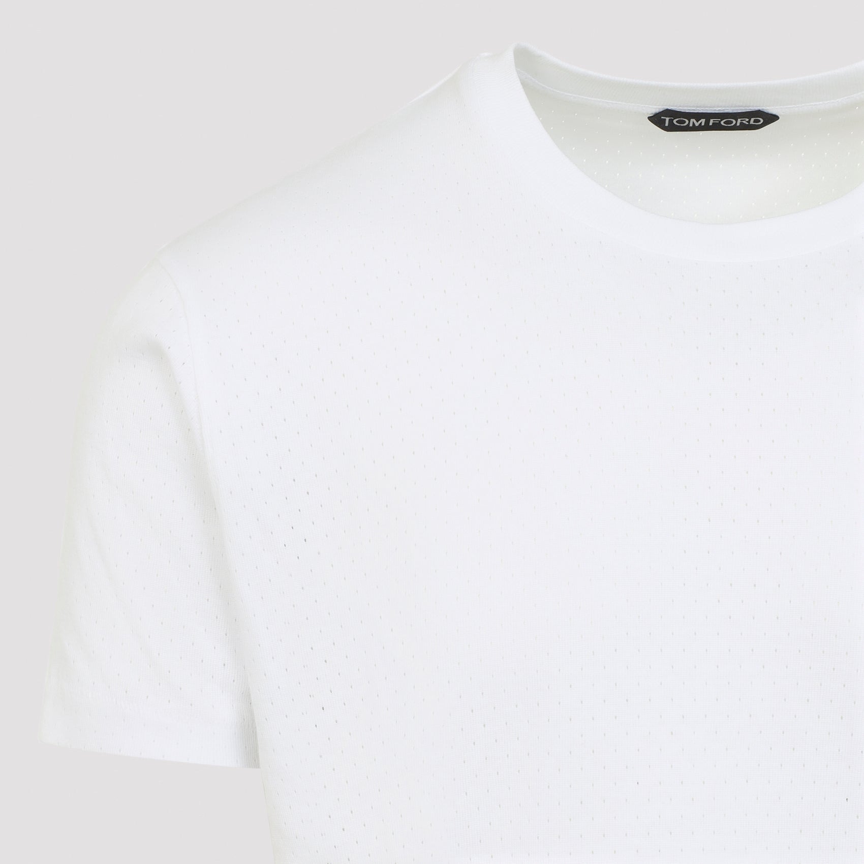 Tailored Cotton T-Shirt With Subtle Perforated Detailing