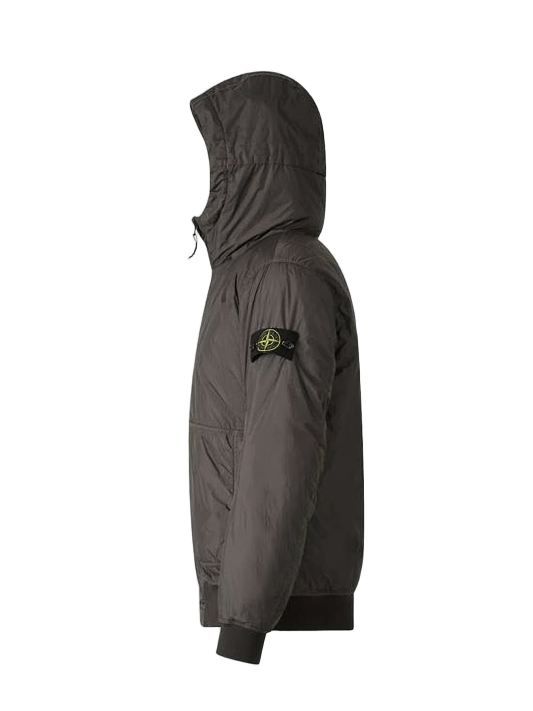 Brown Insulated Hooded Jacket with Distinctive Patch