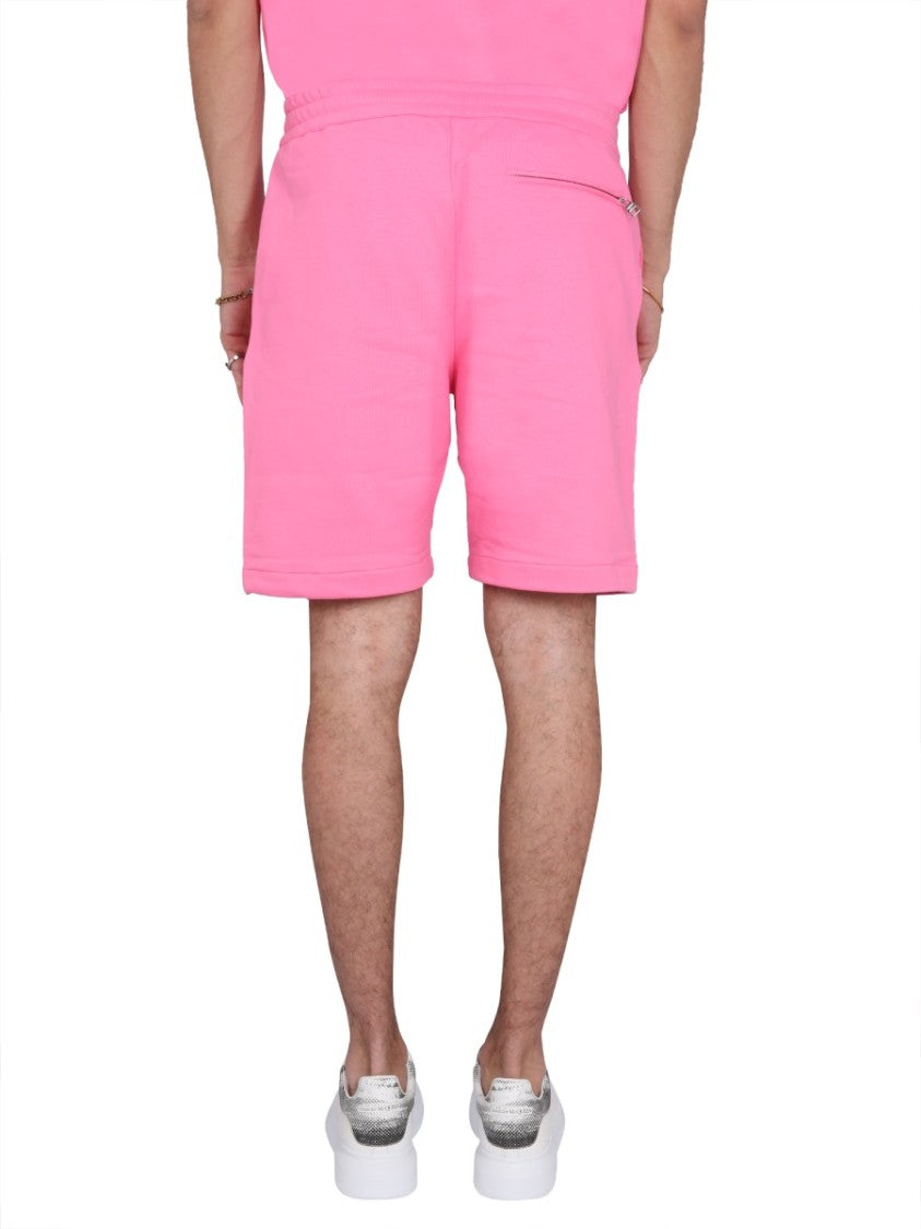 Bermuda Shorts With Graffiti Logo Print