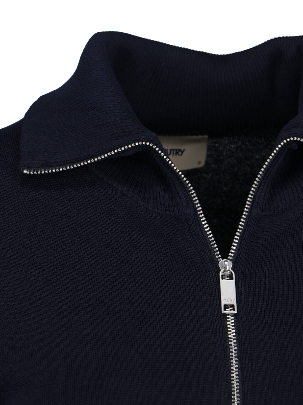 Navy Viscose Blend Zip Sweatshirt