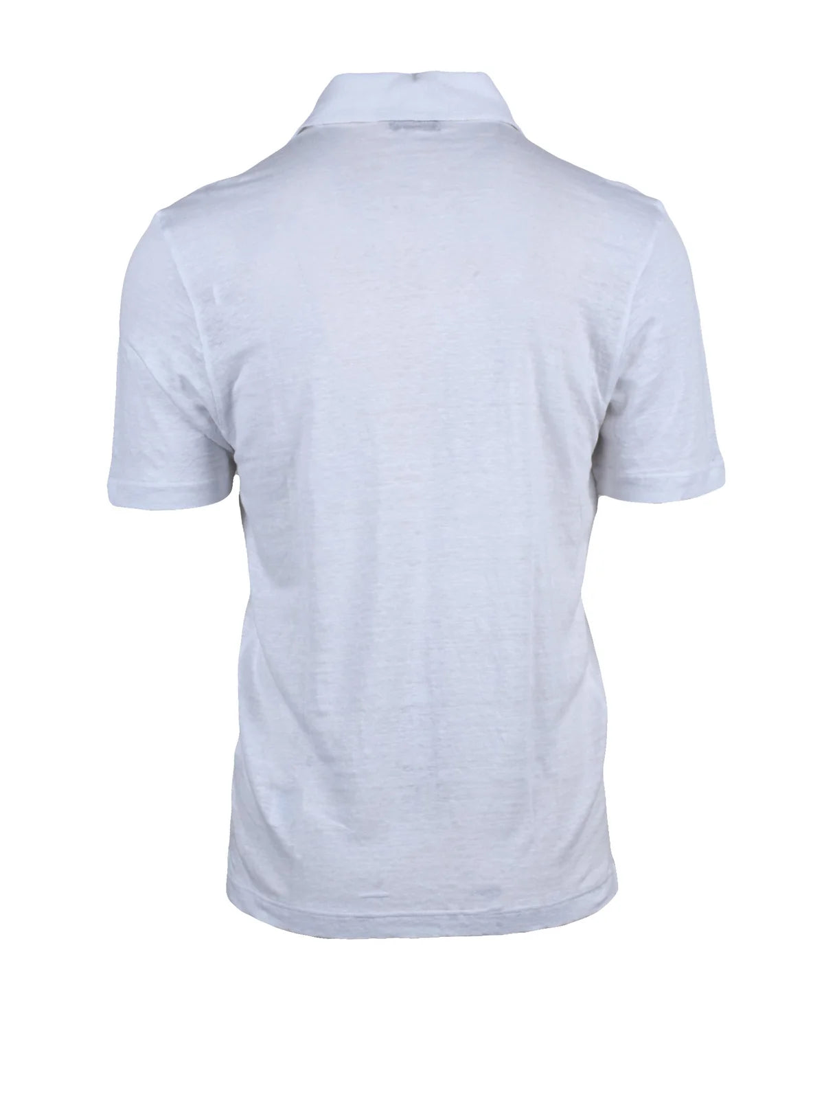 White Linen Polo Shirt