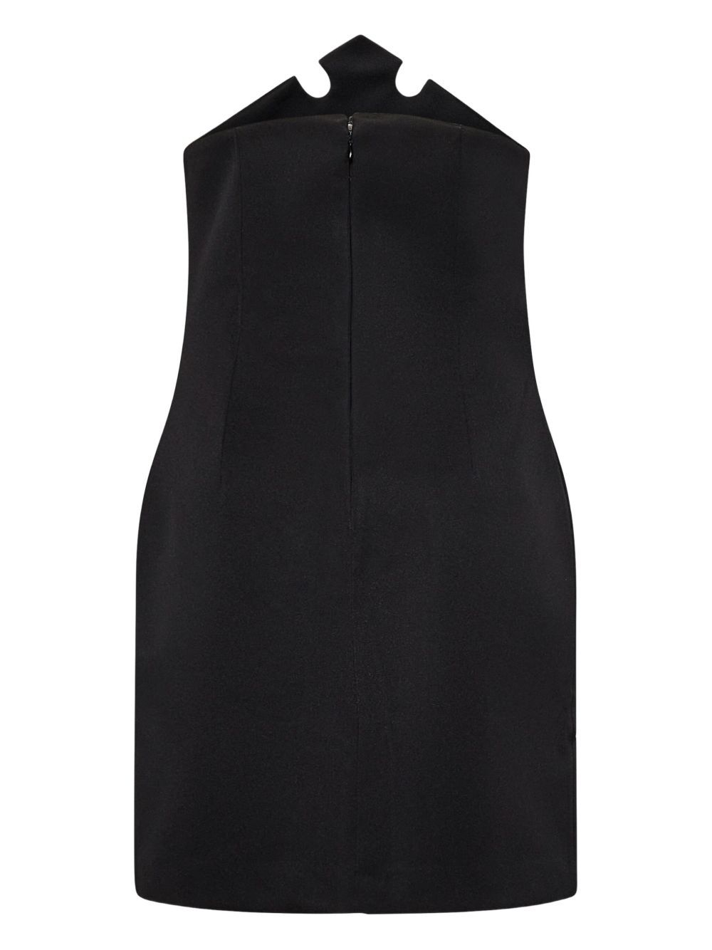 Sculptural Neckline Black Mini Dress