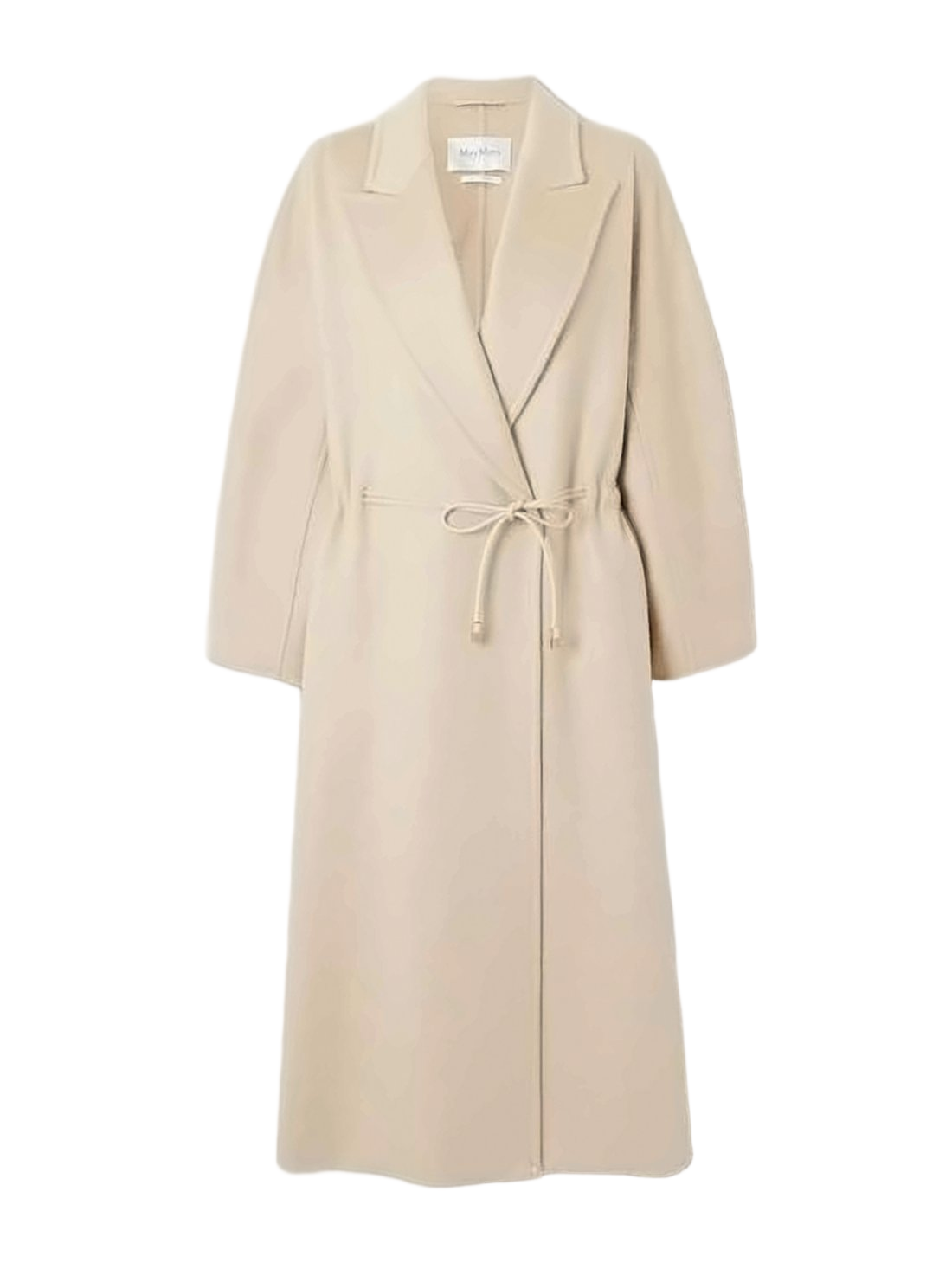 Long Cashmere Coat with Classic Lapel