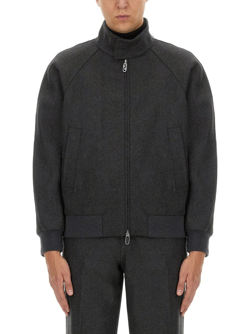 Cashmere Blouson With High Collar