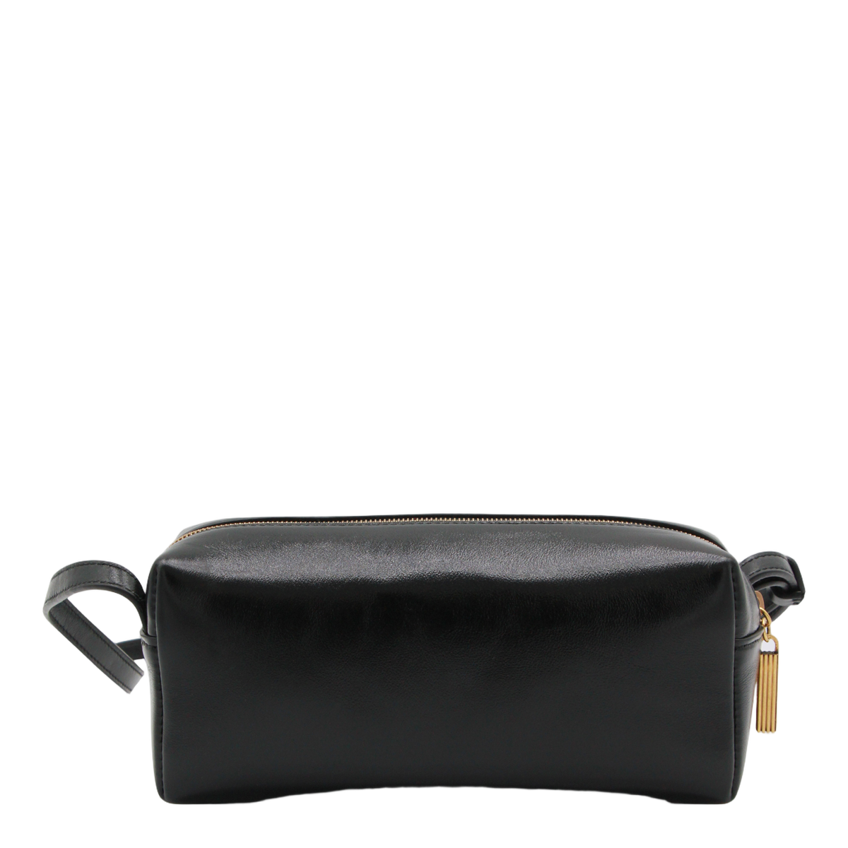 Sleek Rectangular Black Leather Bag