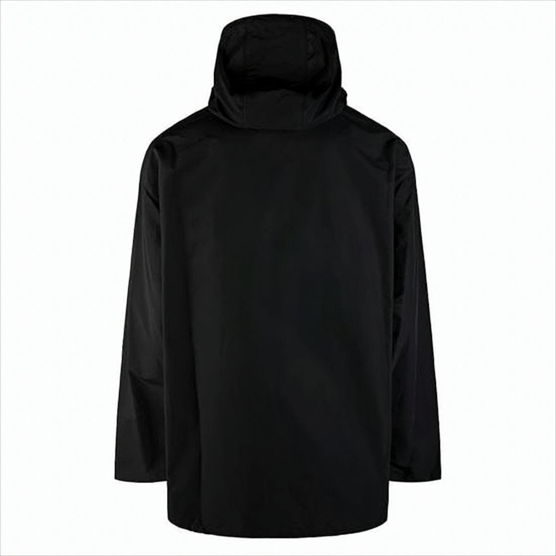 Black Zip-Up Jacket with Adjustable Hood