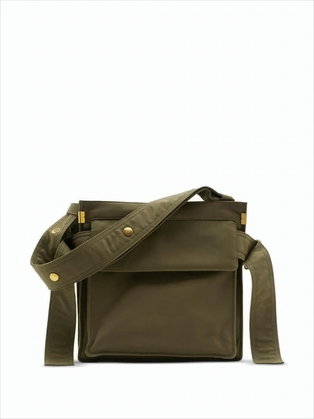 Olive Green Structured Tote Bag