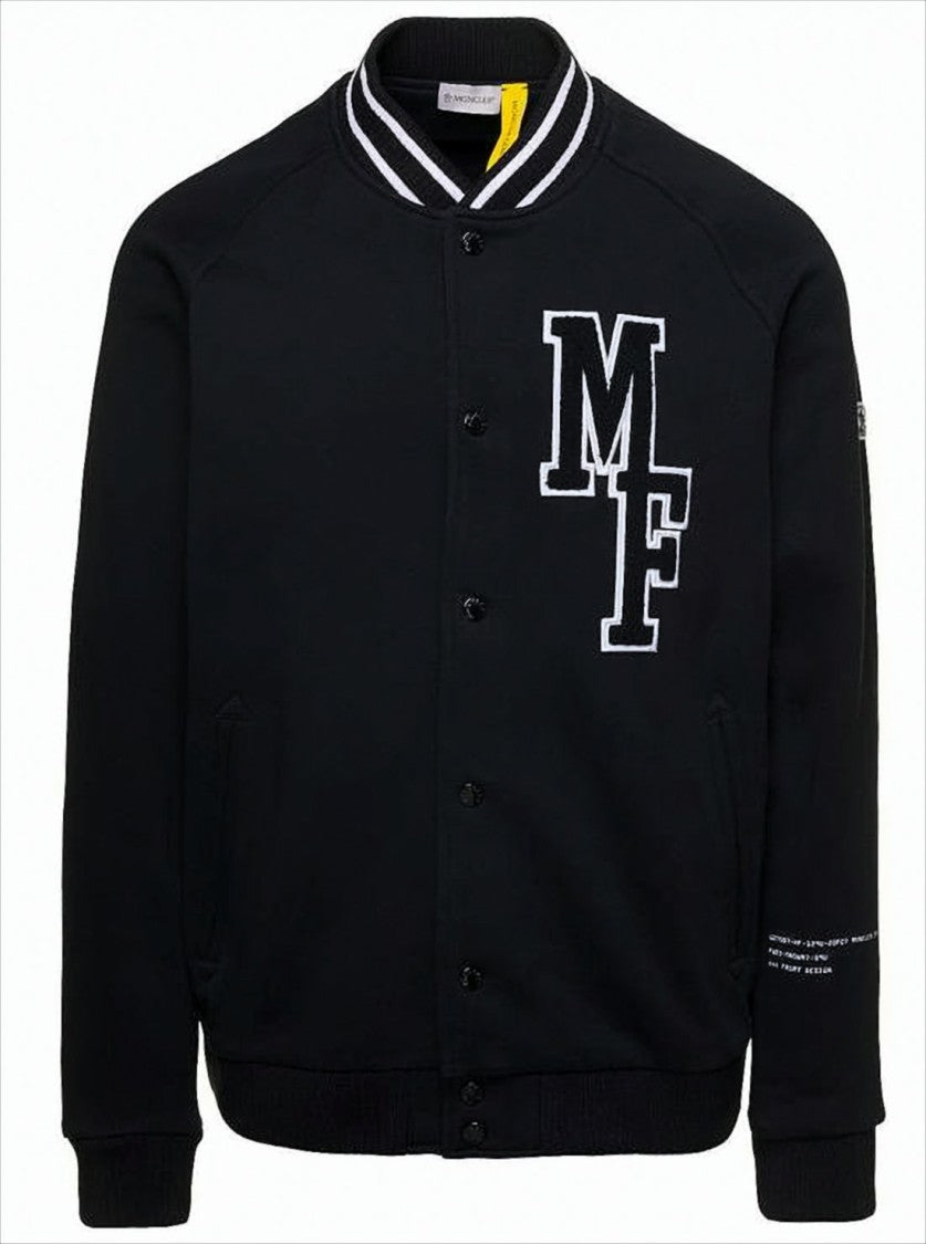 Classic Varsity-Style Jacket with Embroidered Detailing