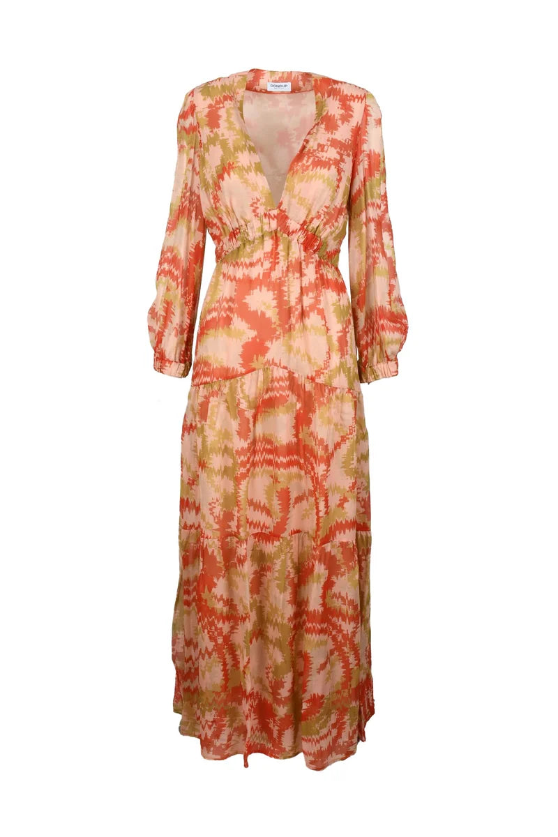 Long Dress Orange/Pink Viscose