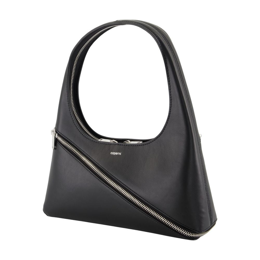 Zip Handbag - Leather - Black